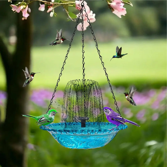 Bird Bath With Solar Powered Water Fountain